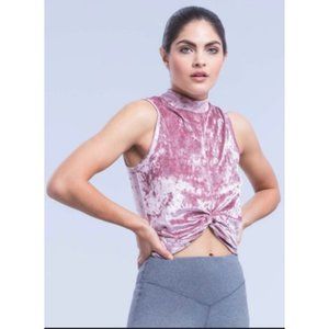 ZOBHA Sadie velvet mock neck twist tank LARGE